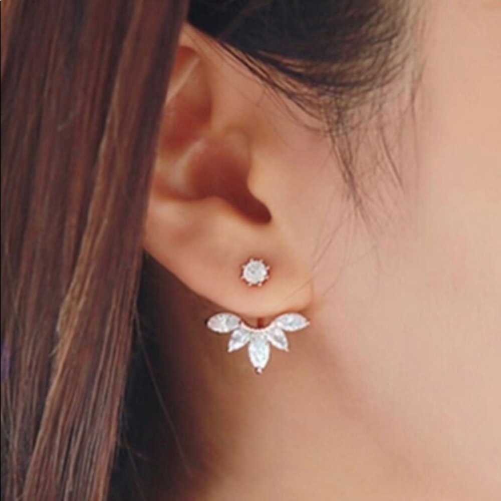 Cuff Clip Leaf Stud Earrings